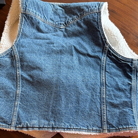 Levi's VINTAGE AND RARE - 70–80 Classic Blue Denim Vest with Sherpa Lining XL - Picture 9 of 10